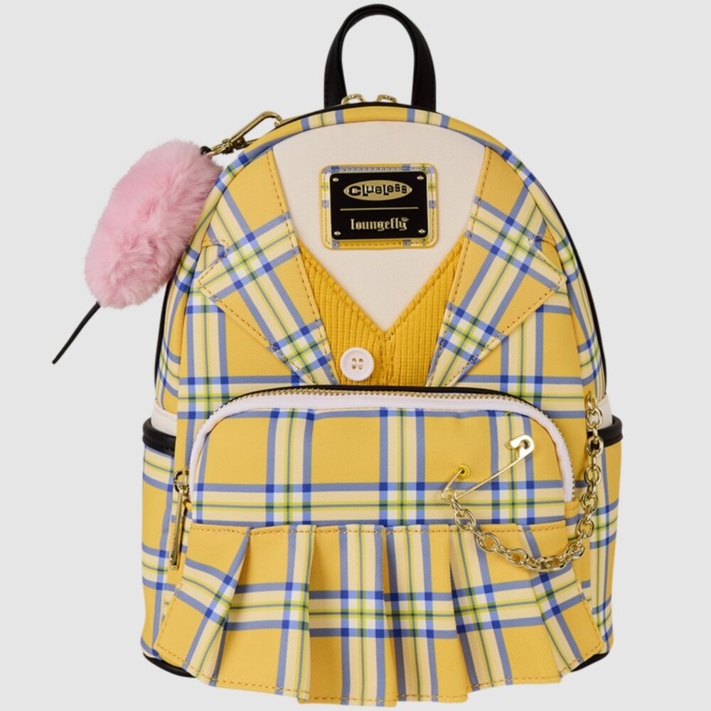Loungefly Clueless 30th Anniversary Cher Yellow Plaid Mini Backpack NWT